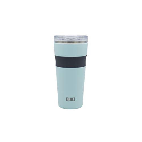 BUILT Shasta Double Wall Vacuum Insulated Travel To-Go Tumbler with Trian Straw, 24-Ounce, Mint