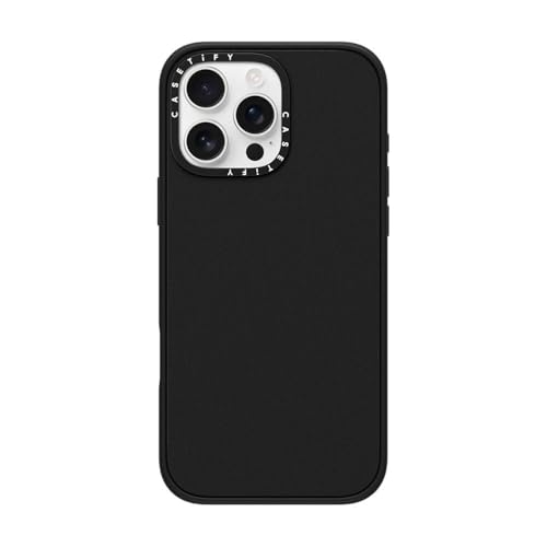 CASETiFY �C���p�N�g iPhone 16 Pro Max �P�[�X [���^�y��/�ϏՌ�/�ČRMIL�K�i] - �}�b�g�u���b�N