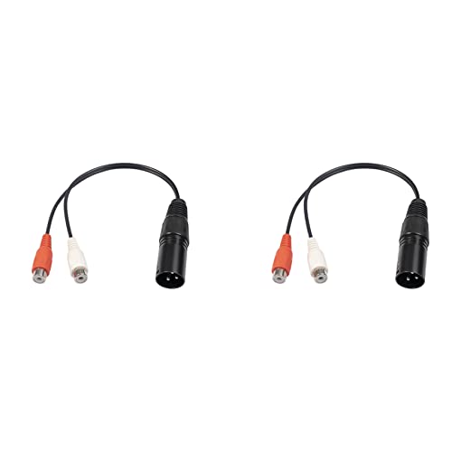 2X XLR Un RCA Y Splitter 3 Pin XLR Un 2RCA Femmina Amplificatore Spina di Miscelazione AV XLR Un Doppio RCA 20 cm