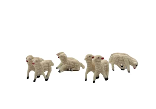  24 PECORE PECORELLE CM 3 PER PRESEPE DECORAZIONI NATALE