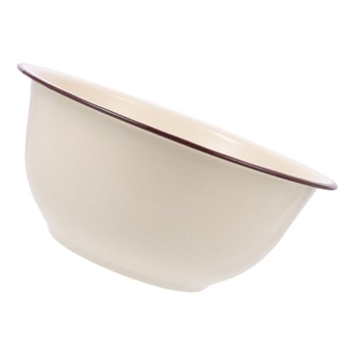 Tazón esmaltado beige 24 cm vintage para cocina miniatura 1