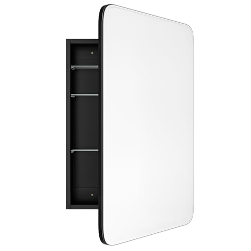 Image of AGDULL Medicine Cabinet with Frameless Mirror, Overall 17.5 inch W x 29 inch H