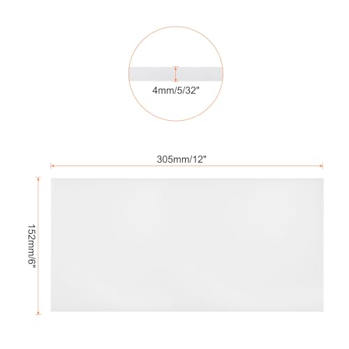 Image of 6 x 12 Inch UHMW Polyethylene Sheets, 5 /32 Inch Thick Ultra High Molecular Weight White Plastic Sheet [for Home, Industrial]