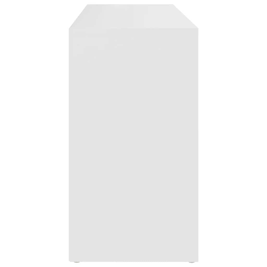 vidaXL Banc à Chaussures, Organisateur de Maison, Meuble de Rangement Salon Couloir Entrée Maison Intérieur, Blanc Bois d’Ingénierie