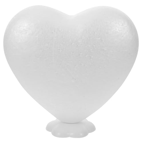 GRADENEVE Corazón Espuma Poliestireno con Base Figura Blanca para Manualidades DIY Floral Boda Pintura y Decoración Navideña
