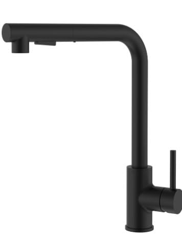 ANW HOME Grifo de cocina negro con pulverizador extraíble, acero inoxidable