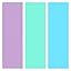 3pk Aqua/Bright Blue/Lavender
