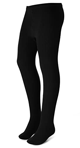 Girls Teens Plus Size Cotton Tights Comfortable & Durable Fit, Generous WIdth From Waist Toe, Great For School Uniform