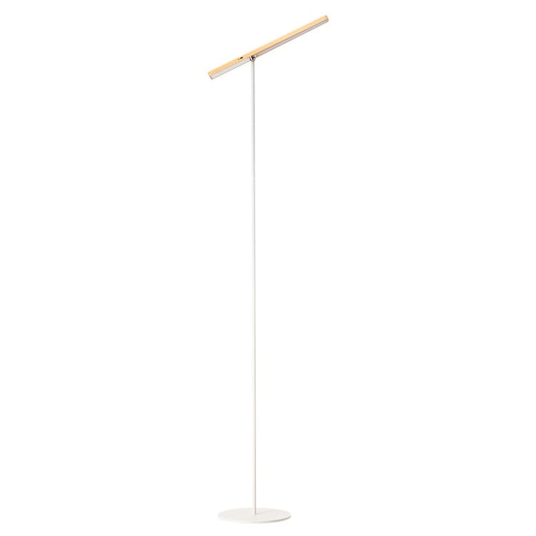 Lámpara de pie LED regulable y recargable en madera de haya con luz de mano auxiliar