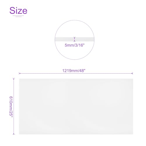 Image of DMiotech 24 x 48 x 3 /16 Inch Plastic UHMW Sheets, Ultra High Molecular Weight Polyethylene, Opaque White Polyethylene Board for Automotive, Chemical, Manufacturing, DIY Home Kitchen