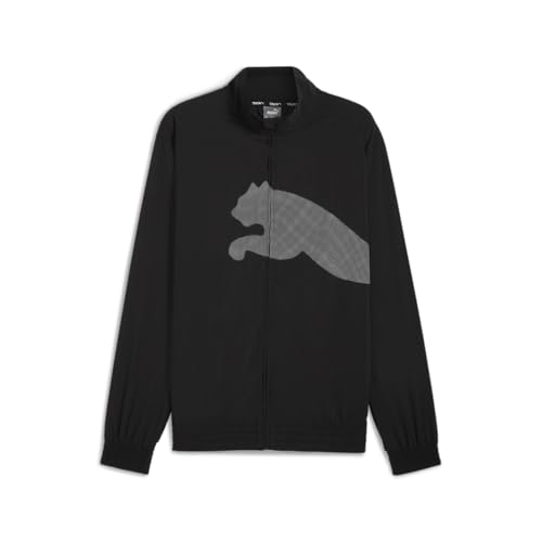 PUMA Mens Train Cat Woven Jacket Training Athletic Outerwear Casual Full Zip Moisture Wicking - Black