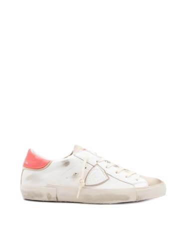 ITALIA Philippe Model Sneakers Paris Donna in Pelle e camoscio Bianco e Corallo PRLDWX42 Bianco 40