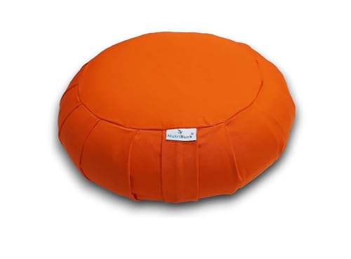 Image of Buckwheat ZAFU Meditation Cushion Filled with Buckwheat Hulls (Orange)
