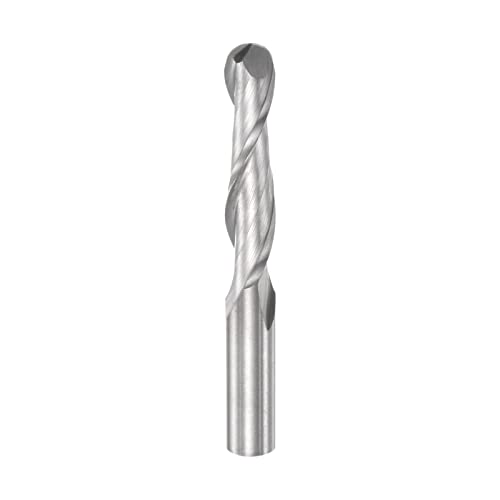 Image of HARFINGTON Ball Nose End Mill 6mm Diameter 28mm Cutting Length 6mm Shank High Speed Steel 2 Flutes Spiral Upcut CNC Router Bits