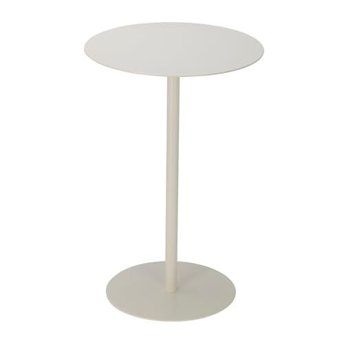 WELL HOME MOBILIARIO & DECORACIÓN Mesa Auxiliar Redonda de Hierro Blanco Diseño versátil y Ligero para Decorar tu hogar 35x35x53cm