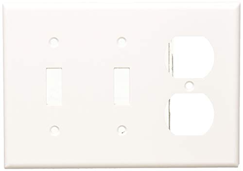Placa de pared combinada Leviton 88021 de 3 bandas en color blanco termoestable 2