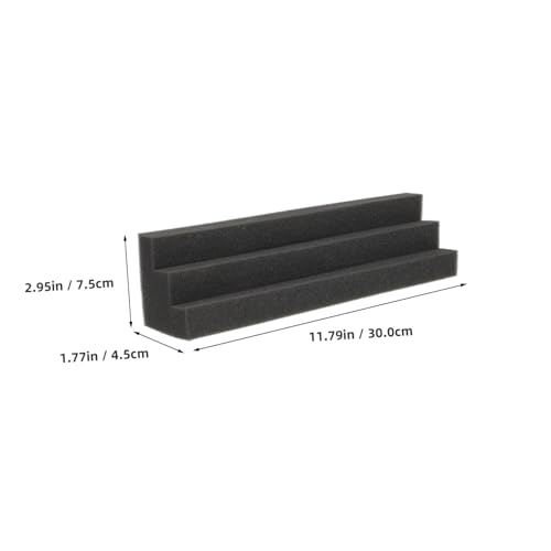 Paneles acústicos en cuña 4 piezas esponja para absorción de sonido negro miniatura 2