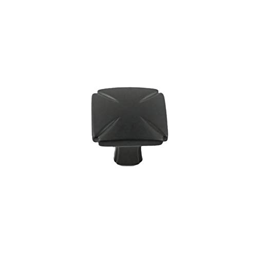 Boutons carrés 4,5 cm avec finition noire mate lot de 10 pour poignée de placard ergonomique - 2
