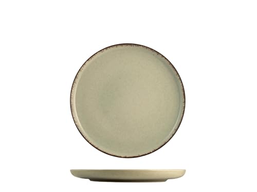 H&H Set 6 Piatti Pane in Porcellana Verde 15 cm