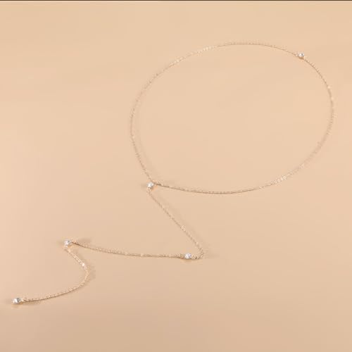 Joyería para vestidos sin espalda con collar de cadena trasera ajustable para mujer 6