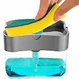 Generic 2 in 1 Soap Pump Plastic Soap Dispenser for Dishwasher Liquid; Holder Standard; 385ml Free Sponge