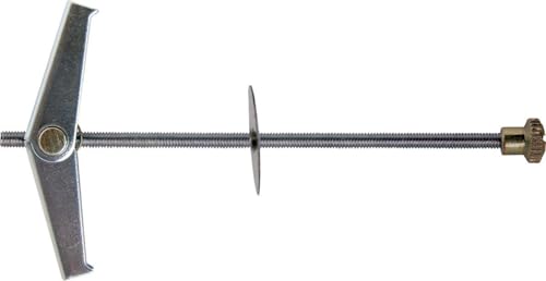 TOX Federklappdübel Spagat M5, 100 mm, galvanisch verzinkt, automatischer Klappdübel, bei Hohlräumen, inklusive Unterlegscheibe aus Metall + Rändelmutter, 2 Stück im Blister M, 024700091