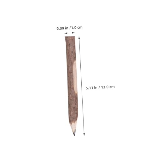10 lápices de madera con corteza natural 13 cm miniatura 2