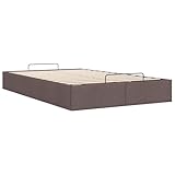 vidaXL Ottoman-Bett ohne Matratze Dunkelbraun 120x200 cm Stoff, Bettrahmen, Bettgestell mit Stauraum, Polsterbett, Bettgestell