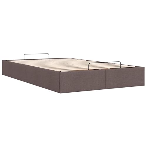 vidaXL Ottoman-Bett ohne Matratze Dunkelbraun 120x200 cm Stoff, Bettrahmen, Bettgestell mit Stauraum, Polsterbett, Bettgestell
