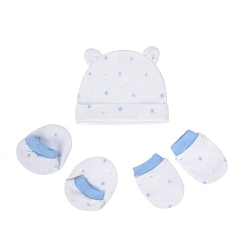 Newborn Hat Mitten Sock Baby Beanies Preemie Cotton Hats for Baby Boys Girls 0-6 Months4