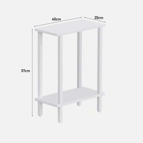 Mesa de sofá delgada blanca para salones modernos, mesita de noche minimalista TUTOTAK 4
