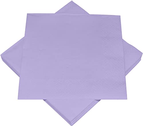 HEKU 30241-06 Lot de 100 serviettes unies 3 plis Lilas 33 x 33 cm