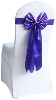 Long Tail Bow Tie Sash Spandex Ribbon Gold/Silver Wedding Chair Knot Decoration Chair Sash A14 (A01)
