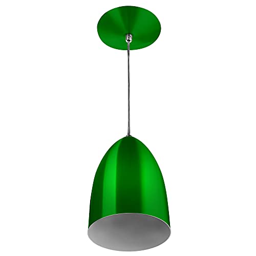 Kit 3 Lustre Pendente Luminária Sadan Alumínio Verde Metálic