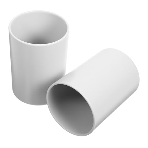 DIYEAH 2 Piezas Vasos para Enjuague Bucal Reutilizables Vasos de Baño Resistentes Roturas Porta Cepillos de Dientes Gris Tazas Prácticas para Hogar