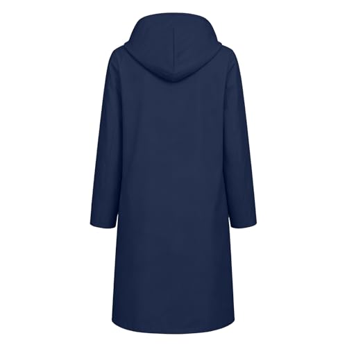 Abrigo a prueba de viento con capucha impermeable y transpirable de longitud extendida para mujer 5