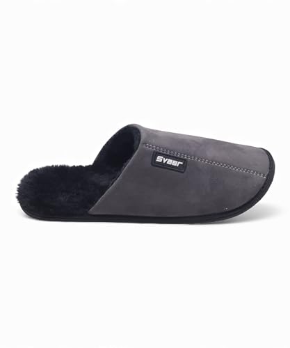 Image of SVAAR Men's Warm Winter Slippers, Cozy Fur Flip Flop Slip-On House Shoes, Indoor Bedroom Slides & Closed-Toe Home Clogs Sandals