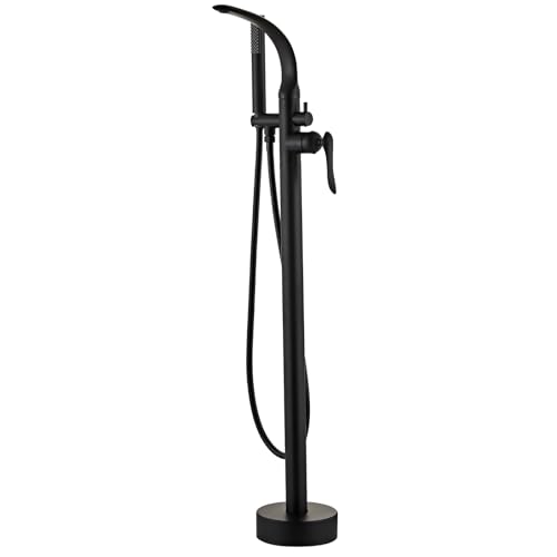 Stand Alone Tub Freestanding Free Stand Bathtub Faucets Filler, Bath Faucet Fixtures Combo with Sprayer, Unique Tub Fillers Freestanding
