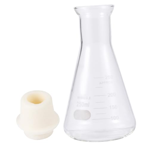 Fiole conique en verre 250 ml Healvian avec bouchon pour chimie