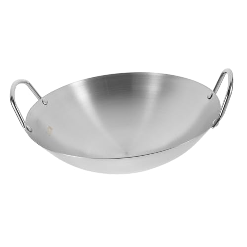 Wok de acero inoxidable Milisten con doble asa 32 cm