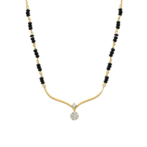 PALMONAS Niyati Diamond Mangalsutra | BIS Hallmarked | 18k Gold Vermeil | Gifts For Girlfriend | Gift For Women & Girls| 1 Year Warranty*