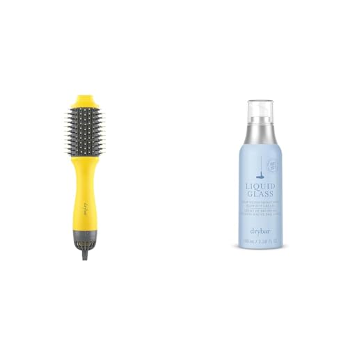 Drybar The Double Shot Oval Blow Dryer Brush and Drybar Liquid Glass High-Gloss Smoothing Blowout Cream Bundle