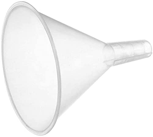 XYWHPGV 24pcs entonnoirs en plastique transparent 4,5 pouces de diamètre. Outil de remplissage par transfert buccal pour le remplissage de bouteilles Parfums Huiles essentielles Produits chimiques de