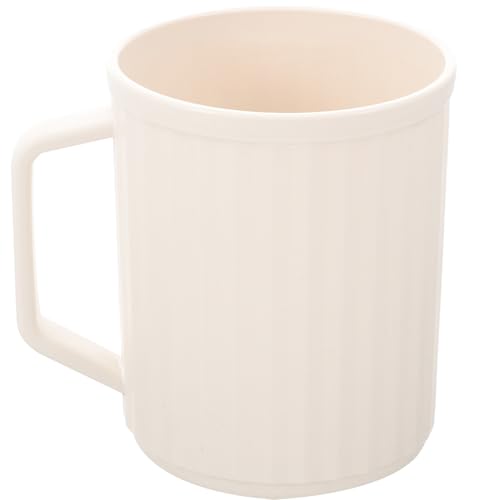 Lurrose Vaso para Cepillo de Dientes de Plástico Blanco Anticaídas, Taza para Enjuague Bucal Grande y Resistente, Portacepillos de Baño Reutilizable para Viaje y Uso Diario Reutilizable