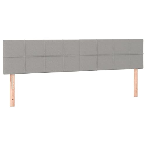 vidaXL 2X Kopfteil Polsterkopfteil Betthaupt Bettkopfteil für Bett Bettrahmen Bettgestell Schlafzimmer Bettzubehör Hellgrau 90x5x78/88cm Stoff