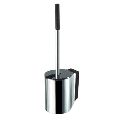 Image of KAISERAUM Toilet Brush and Holder Set for Bathroom Toilet Bowl Cleaning, Semi-Automatic Brush Release, GV-404, ABS, Chrome,14.5x5.1 inch