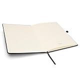 Notes London Eco A4 Notebook with Lined Pages, Pen Loop, Ribbon, Date Marks and Paper Pocket, Pocket Hardback Journal, Note, sustainably sourced Paper (Black) - Image 2