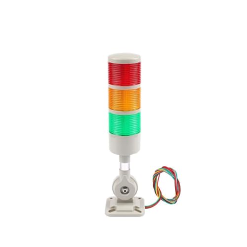 Msiud LED Signal Tower Stack Lights, 12-24V DC Industrial, Column Signal Light, Warning Light with Buzzer Alarm Rotatable Base Flashing Switchable Continuous/Flashing Indicators Lamp Beacon 3 Layer
