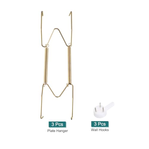 Image of uxcell 3pcs Plate Hanger, 6 Inch Stainless Steel Invisible Wall Plate Hangers with Wall Decorative Hooks and Tip Protector for Decorative Plates and Art