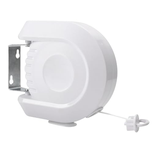 Garden Mile Retractable Washing line - 12M Heavy Duty Extendable Outdoor Washing Line - Wall Mounted Washing Line For Clothes - Indoor & Outdoor Drying Solution (White Single Rope 12M Clothes Line)